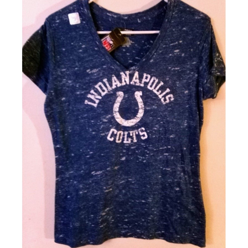 NEW NFL Indianapolis Colts‎ Women's Short Sleeve V Neck Tee, Large